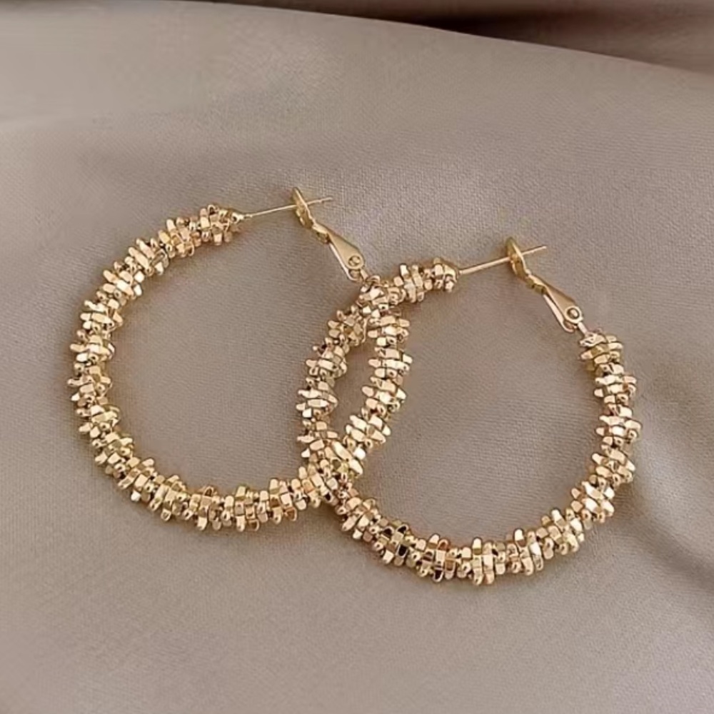 18k Gold Plated Hoop Circle Earrings